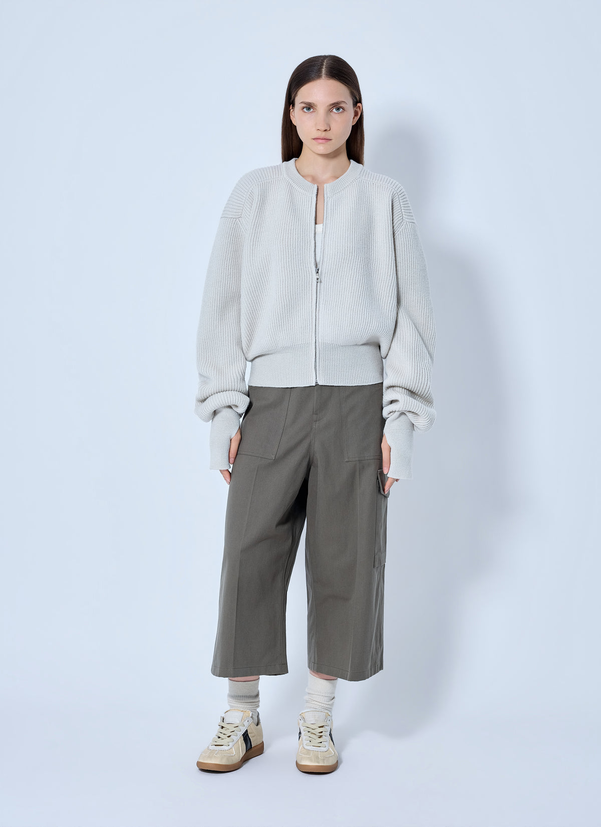 Rier Women Roundneck Zip Utility Sweater