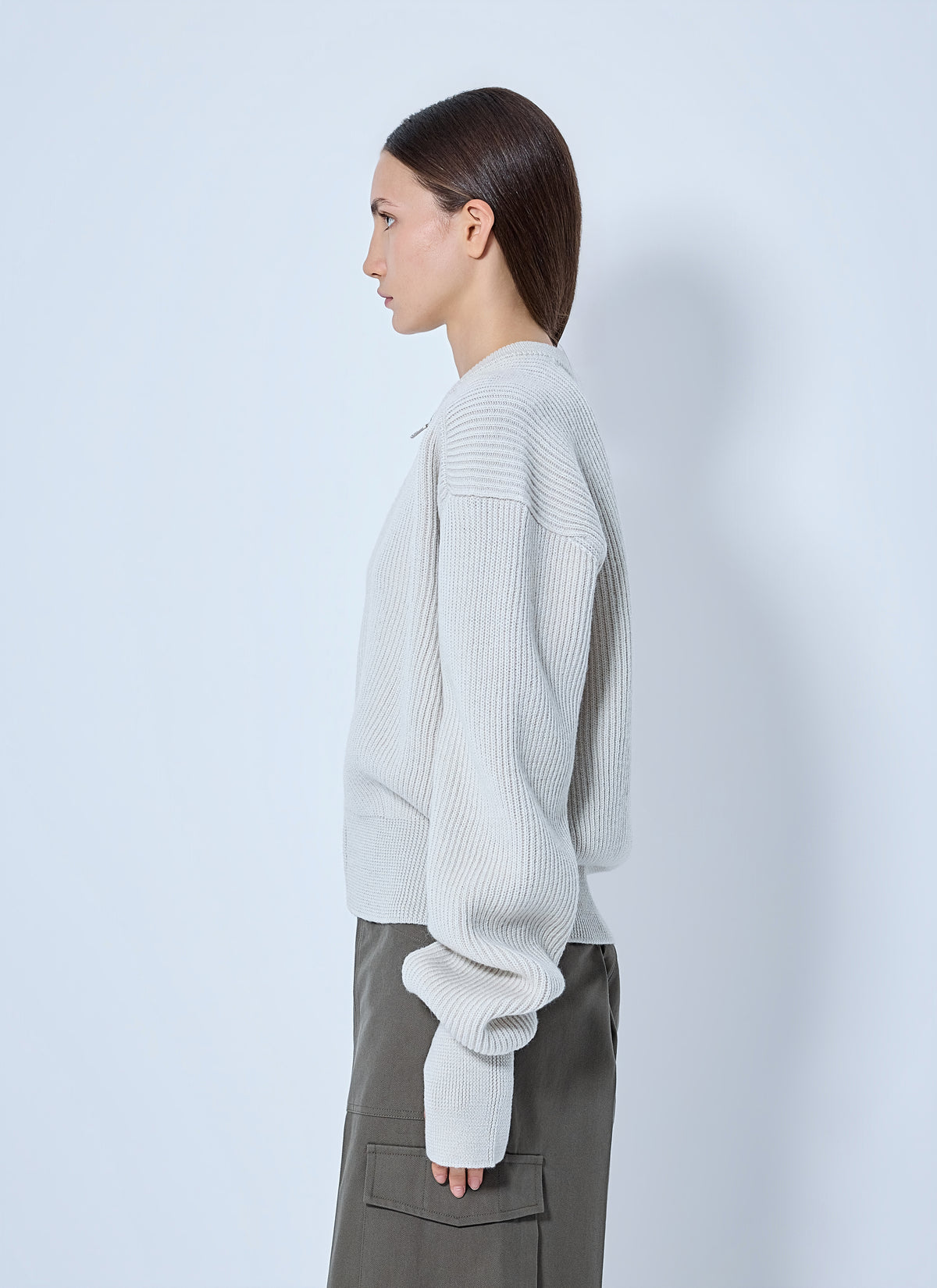 Rier Women Roundneck Zip Utility Sweater