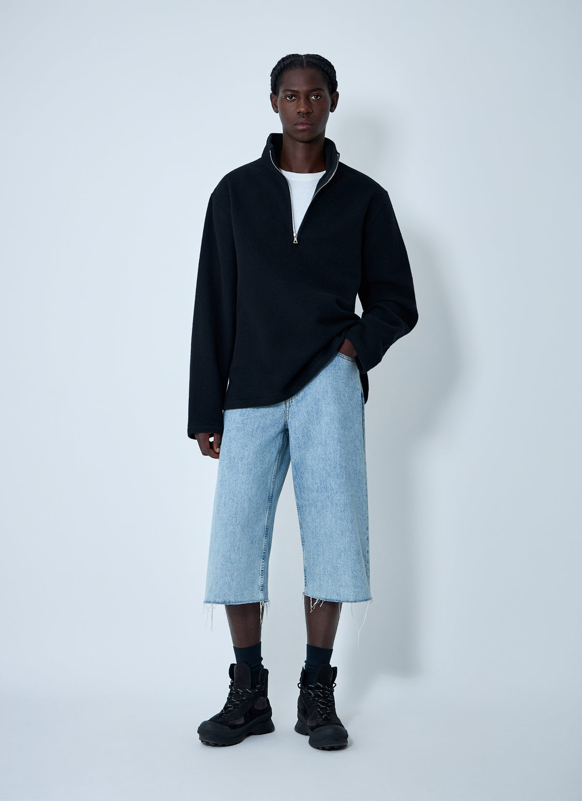 RIER Rier Men Zip-Up Fleece Sweatshirt