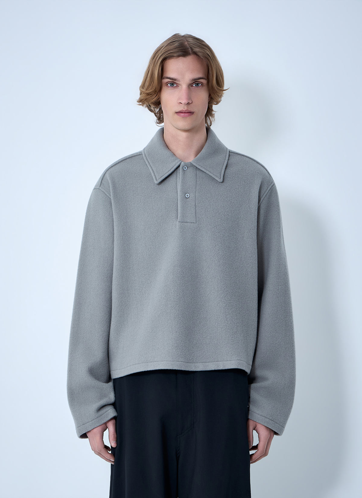 Rier Men Oversized Polo Knit Jumper