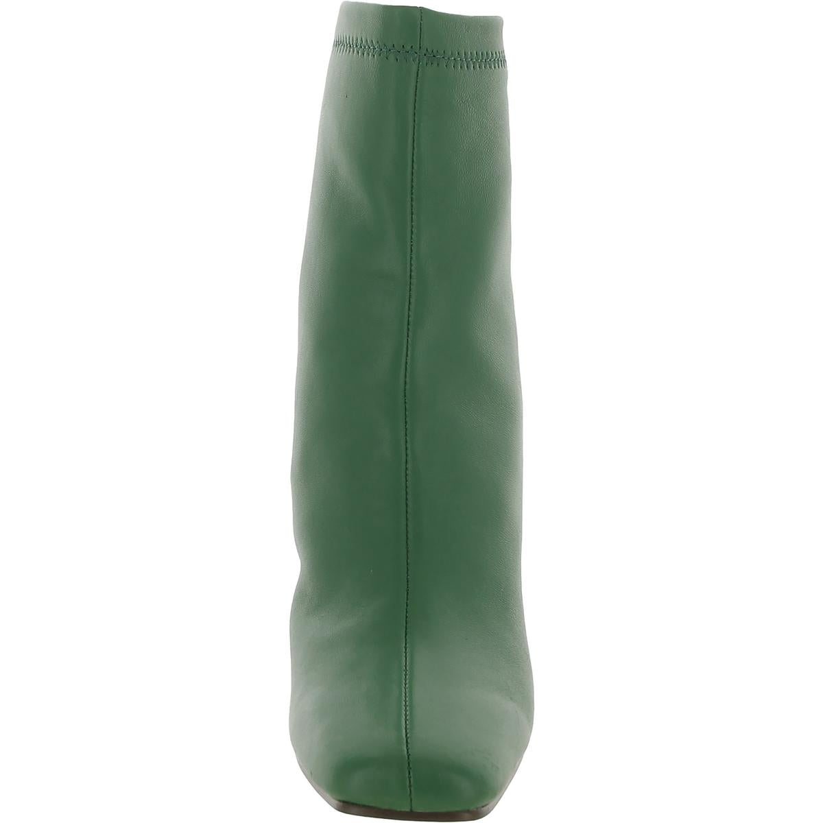 Julie Womens Leather Square Toe Mid-Calf Boots