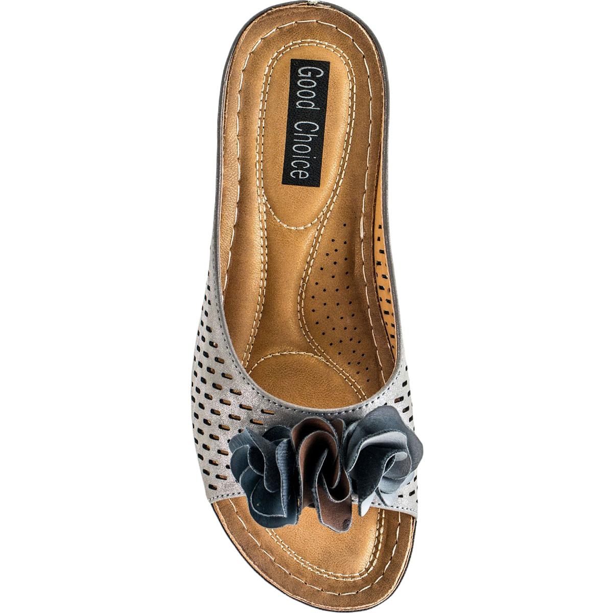 Juliet Womens Cushioned Footbed Faux Leather Wedge Sandals