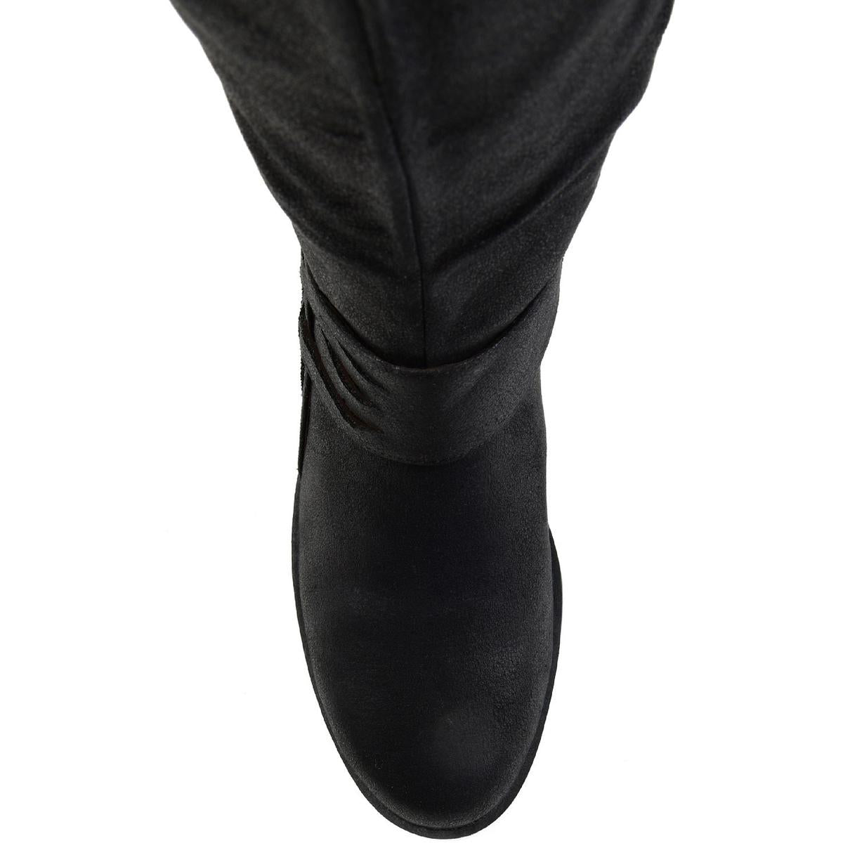 Womens Faux Suede Wide Calf Mid-Calf Boots