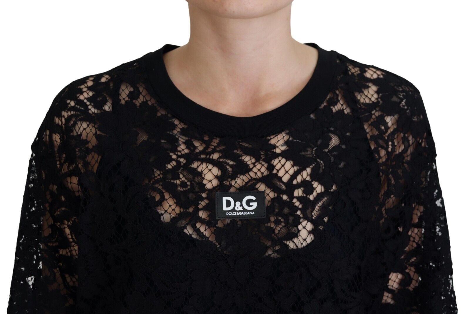 Dolce & Gabbana Elegant Black Floral Lace Shift Women's Dress