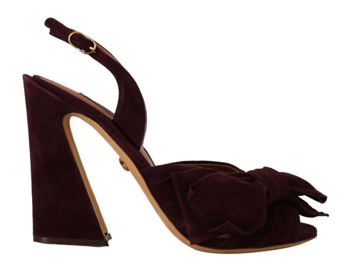 Dolce & Gabbana Elegant Purple Suede Heels Women's Sandals