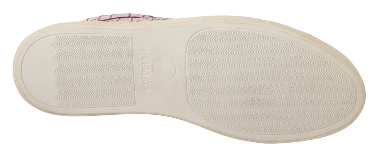 HIDE & JACK Chic White & Burgundy Mid-Cut Leather Men's Sneakers