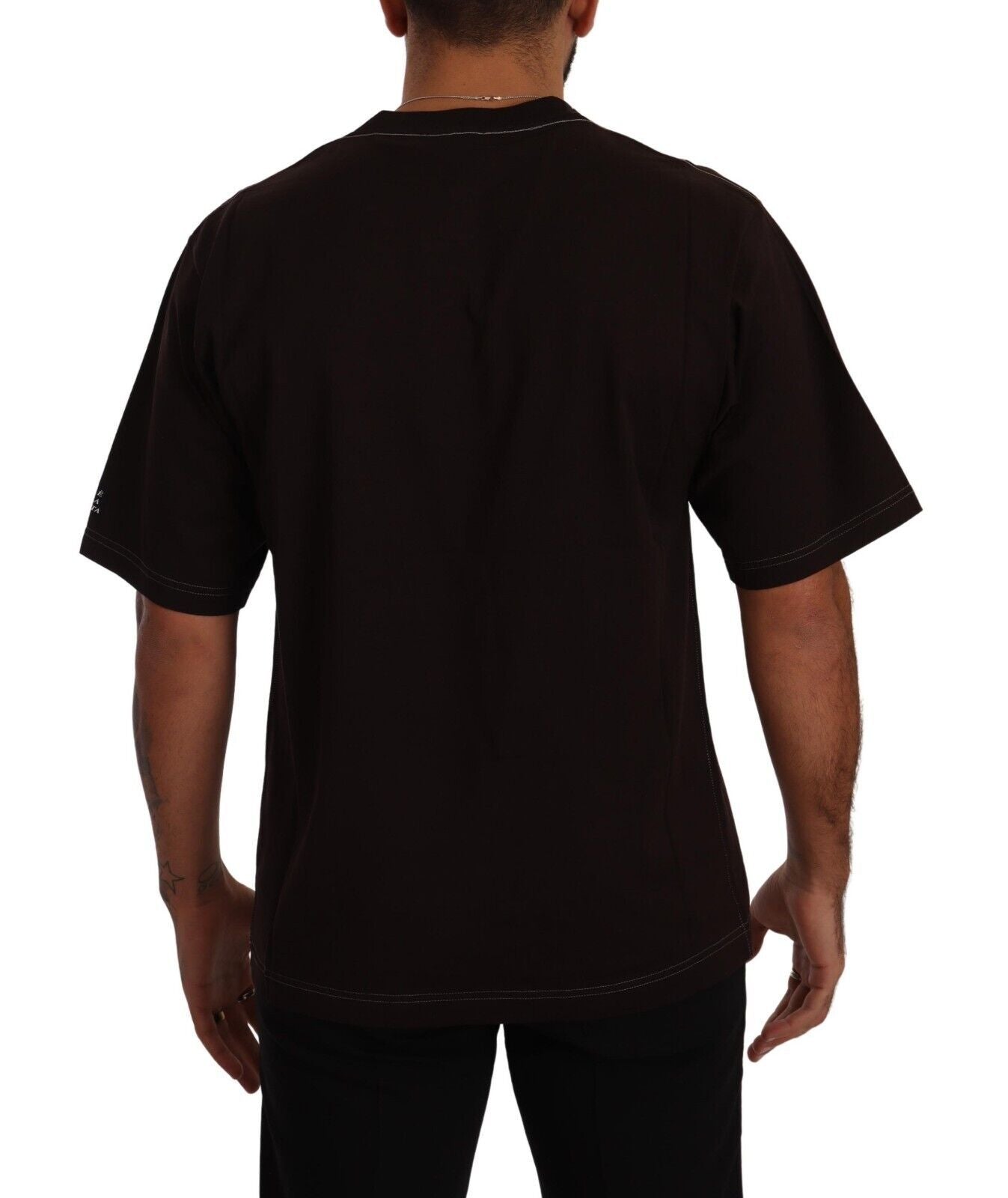 Dolce & Gabbana Elegant Burgundy L'Amore Crew Neck Men's Tee