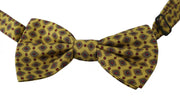 Dolce & Gabbana Yellow Pattern Silk Adjustable Neck Men's Tie