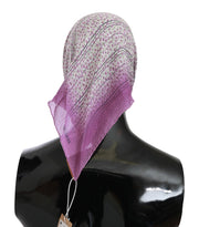 John Galliano Pink Bandana Head Wrap Foulard Square Women's Scarf