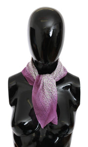 John Galliano Pink Bandana Head Wrap Foulard Square Women's Scarf