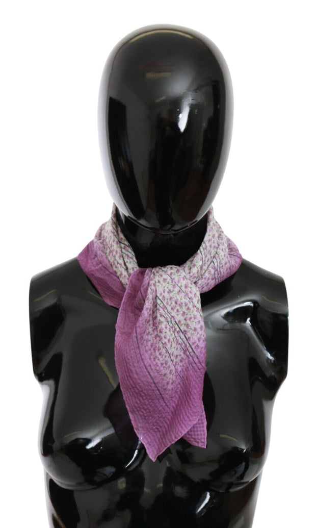 John Galliano Pink Bandana Head Wrap Foulard Square Women's Scarf