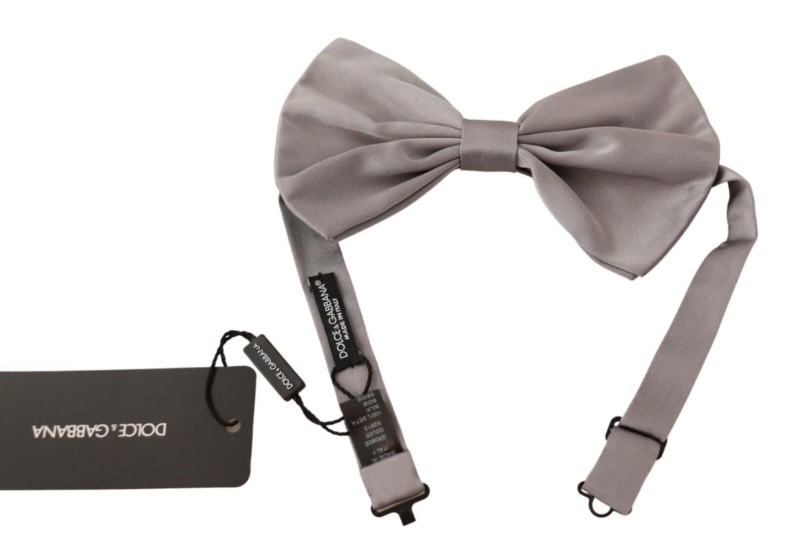 Dolce & Gabbana Elegant Silver Grey Silk Bow Men's Tie