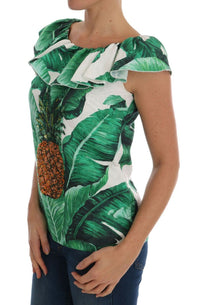 Dolce & Gabbana Elegant Sequined Pineapple Women's Blouse3