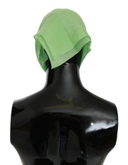 Versace Apple Green Linen Square Foulard Head Wrap Women's Scarf