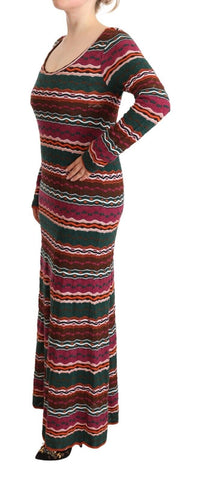 Missoni Multicolor Striped Long Sleeve Sheath Women's Dress