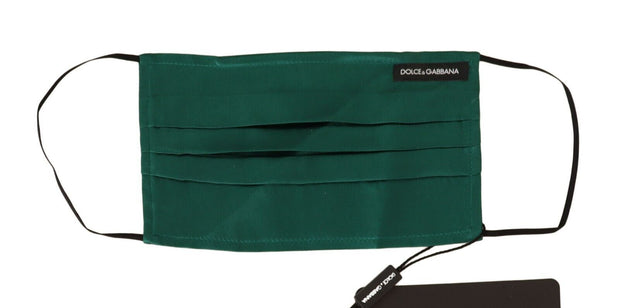 Dolce & Gabbana Emerald Silk Pleated Face Women's Mask