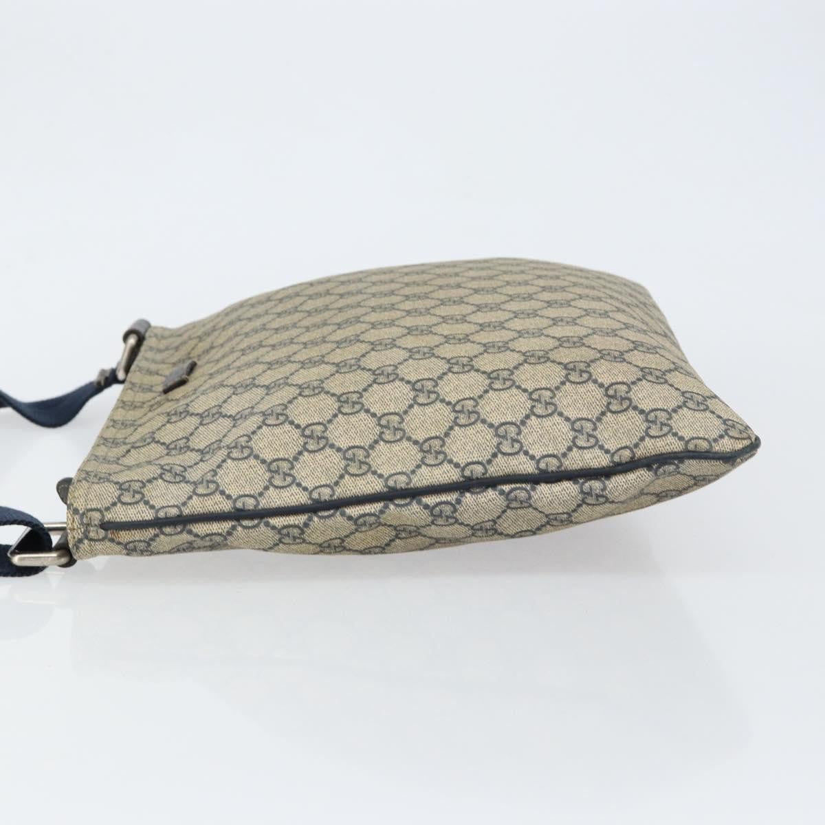 Gucci Zip Top Messenger Bag Gg Coated Canvas Navy Pvc Shoulder Bag Bag (Pre-Loved)