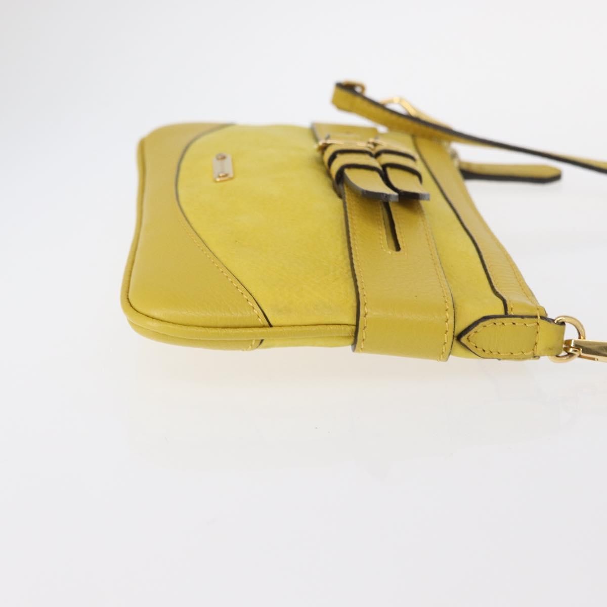 Burberry Vintage Shoulder Bag Leather Yellow Leather Shoulder Bag Bag (Authentic Pre-Loved)