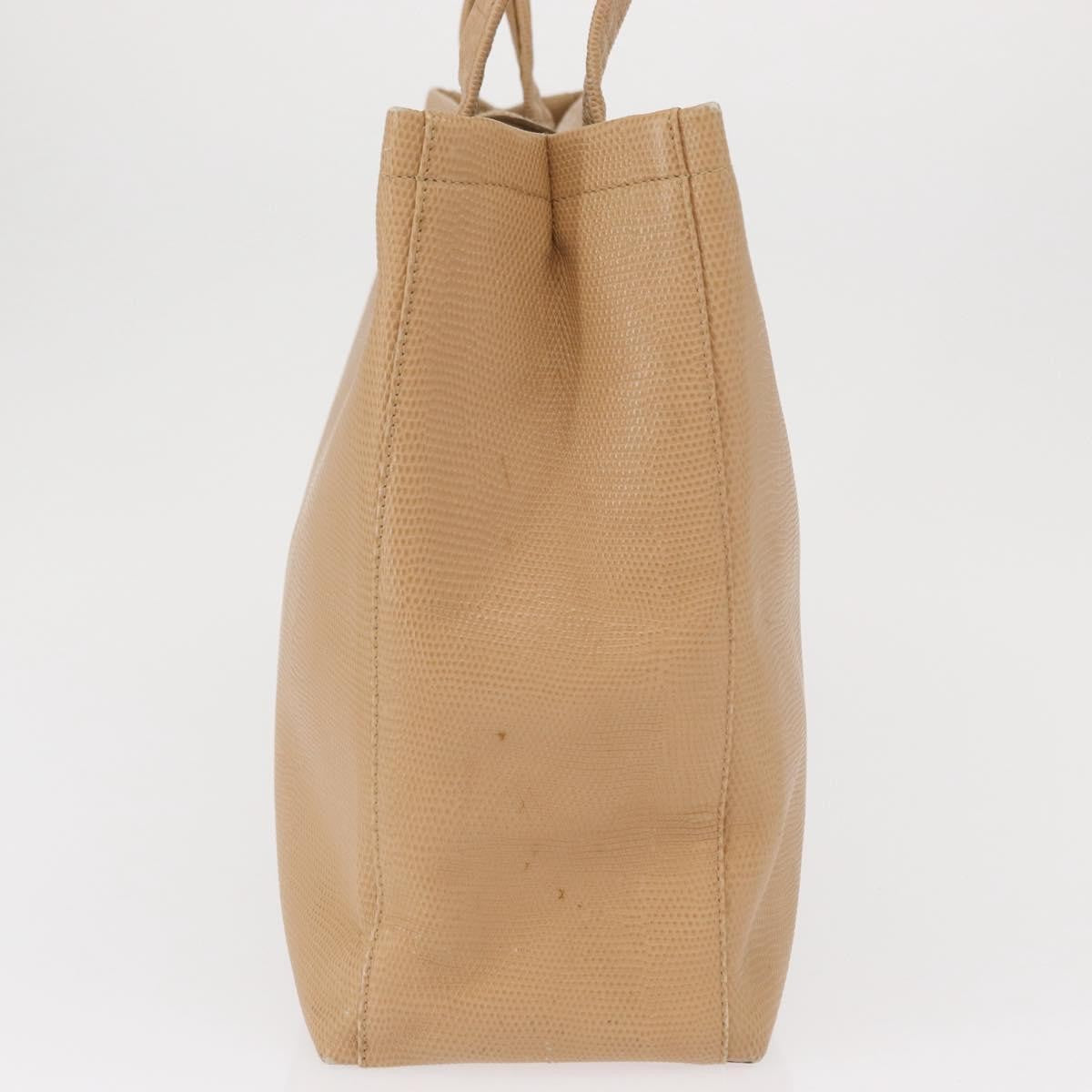 Salvatore Ferragamo Vala Tote Leather Beige Leather Tote Bag Bag (Pre-Loved)