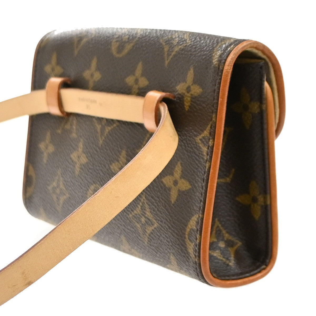 Louis Vuitton Florentine Waist Bag Monogram Canvas Brown Leather Clutche & Pouche Bag (Authentic Pre-Loved)