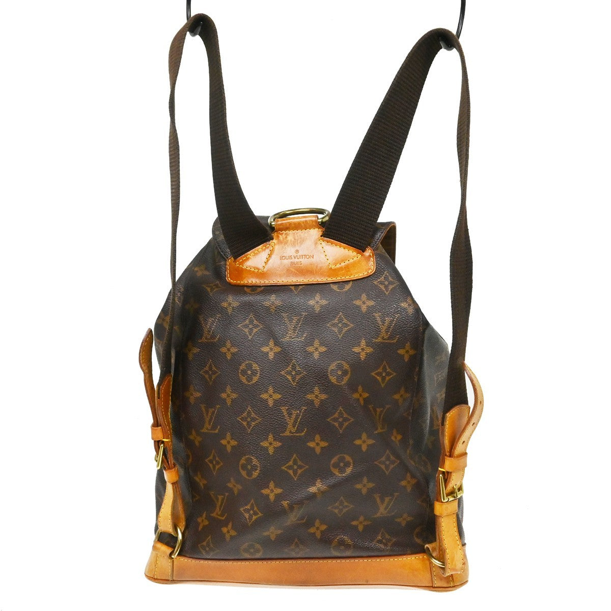 louis vuitton cloth backpack Louis Vuitton Vintage Montsouris Backpack Monogram Canvas Brown Canvas Backpack Bag (Authentic Pre-Loved)