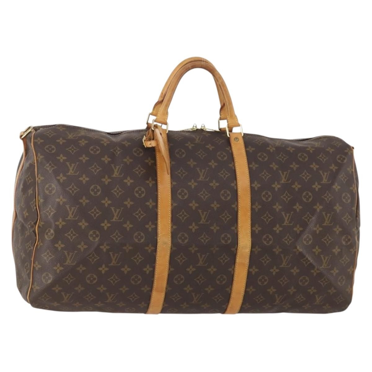Louis Vuitton Keepall Bandouliere Bag Monogram Canvas Brown Canvas Travel Bag Bag (Pre-Loved)