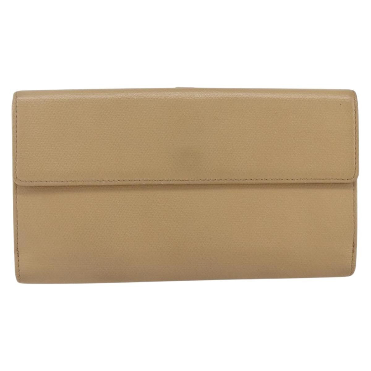 Chanel Coco Bouton Wallet Leather Beige Leather Wallets Accessory (Authentic Pre-Loved)