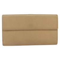 Chanel Coco Bouton Wallet Leather Beige Leather Wallets Accessory (Authentic Pre-Loved)
