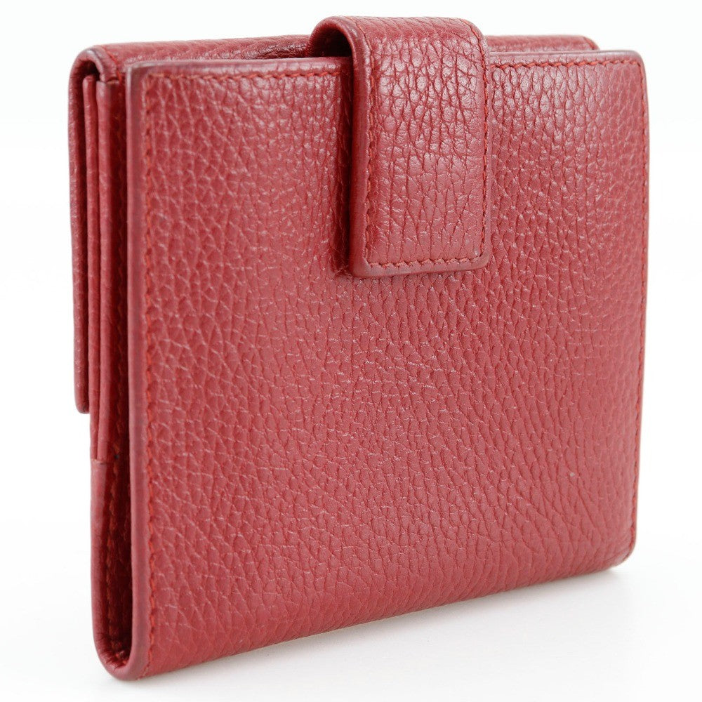 Gucci Gg Marmont Bifold Wallet Leather Red Leather Wallets Accessory (Authentic Pre-Loved)
