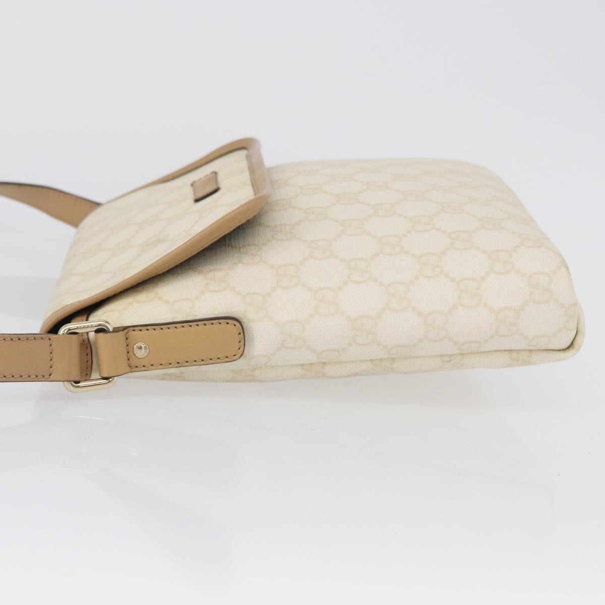 Gucci Flap Messenger Gg Coated Canvas Beige Canvas Shoulder Bag Bag (Authentic Pre-Loved)