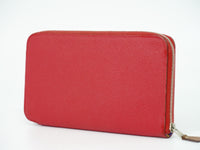 Hermes Azap Zip Around Wallet Silk'in Epsom Pink Leather Wallets Accessory (Authentic Pre-Loved)