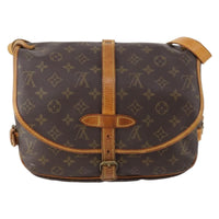 Louis Vuitton Saumur Handbag Monogram Canvas Brown Canvas Shoulder Bag Bag (Authentic Pre-Loved)