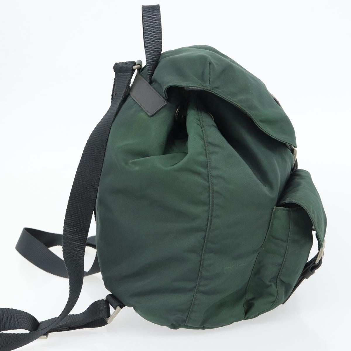Prada Prada Double Front Pocket Backpack Tessuto Green Nylon Backpack Bag (Pre-Loved)