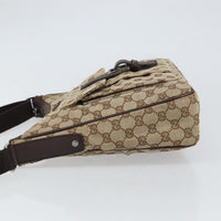Gucci Vintage Shoulder Bag Gg Canvas And Leather Beige Canvas Shoulder Bag Bag (Authentic Pre-Loved)