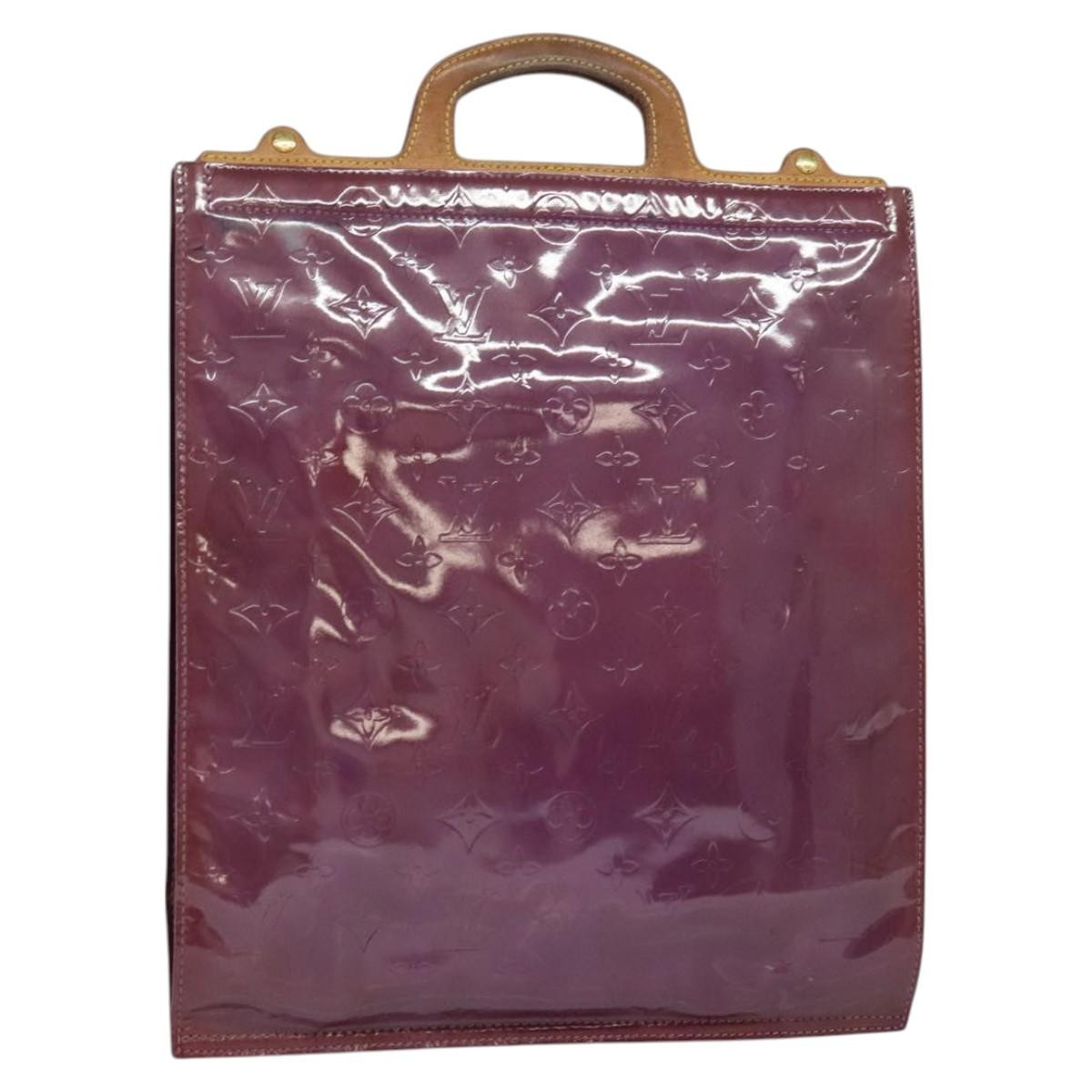 Louis Vuitton Stanton Handbag Monogram Vernis Purple Patent_Leather Tote Bag Bag (Authentic Pre-Loved)