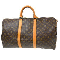 Louis Vuitton Keepall Bag Monogram Canvas Brown Canvas Travel Bag Bag (Authentic Pre-Loved)