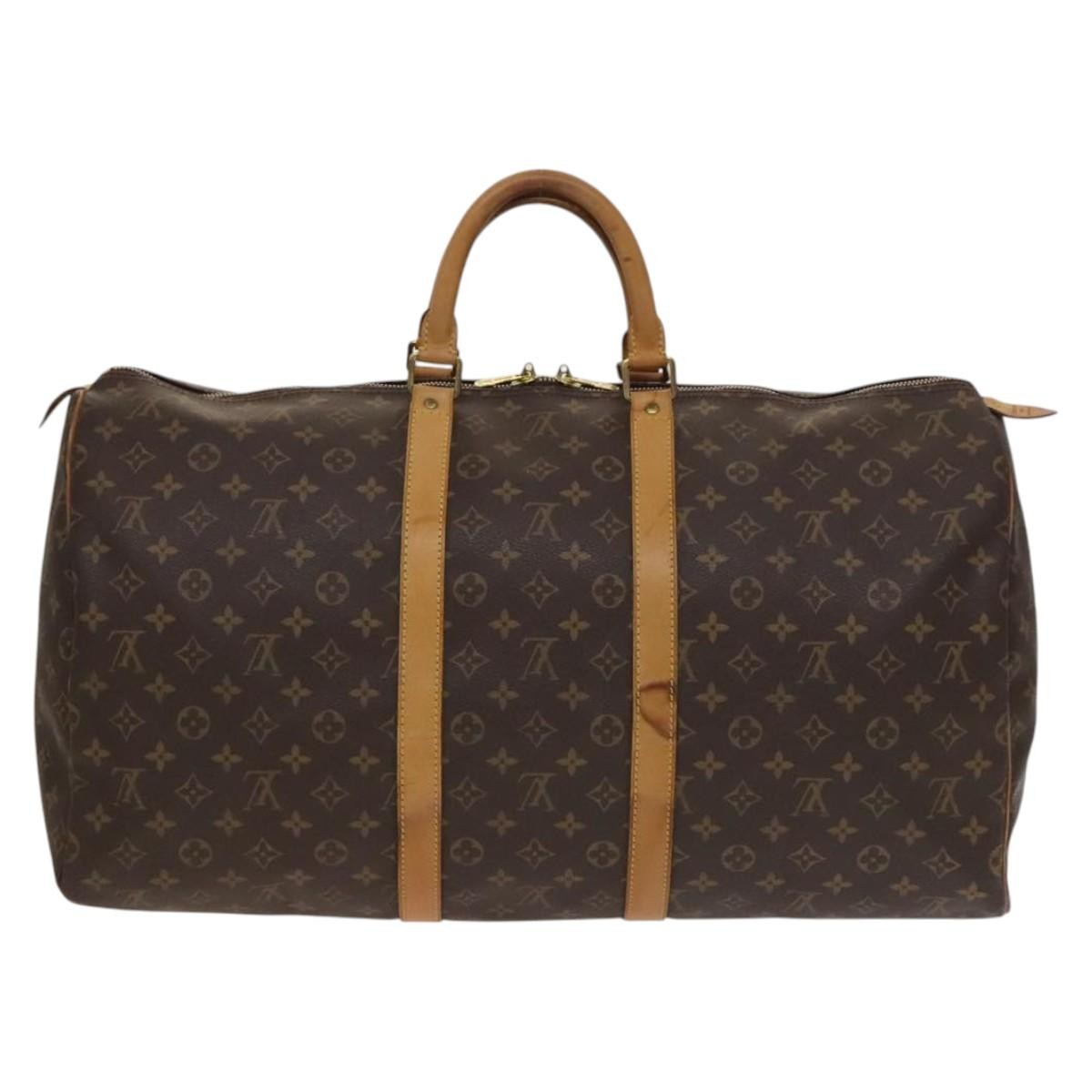 Louis Vuitton Keepall Bag Monogram Canvas Brown Canvas Travel Bag Bag (Authentic Pre-Loved)