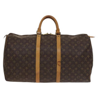 Louis Vuitton Keepall Bag Monogram Canvas Brown Canvas Travel Bag Bag (Authentic Pre-Loved)