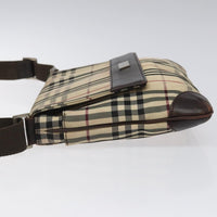 Burberry Nova Check Shoulder Bag Canvas And Leather Beige Canvas Shoulder Bag Bag (Pre-Loved)