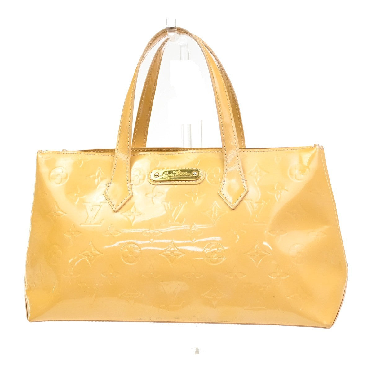 Louis Vuitton Wilshire Handbag Monogram Vernis Beige Patent_Leather Handbag (Authentic Pre-Loved)