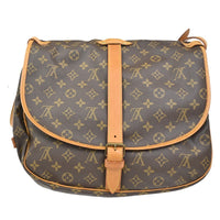 Louis Vuitton Saumur Handbag Monogram Canvas Brown Canvas Shoulder Bag Bag (Authentic Pre-Loved)