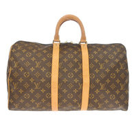Louis Vuitton Keepall Bag Monogram Canvas Brown Canvas Travel Bag Bag (Authentic Pre-Loved)