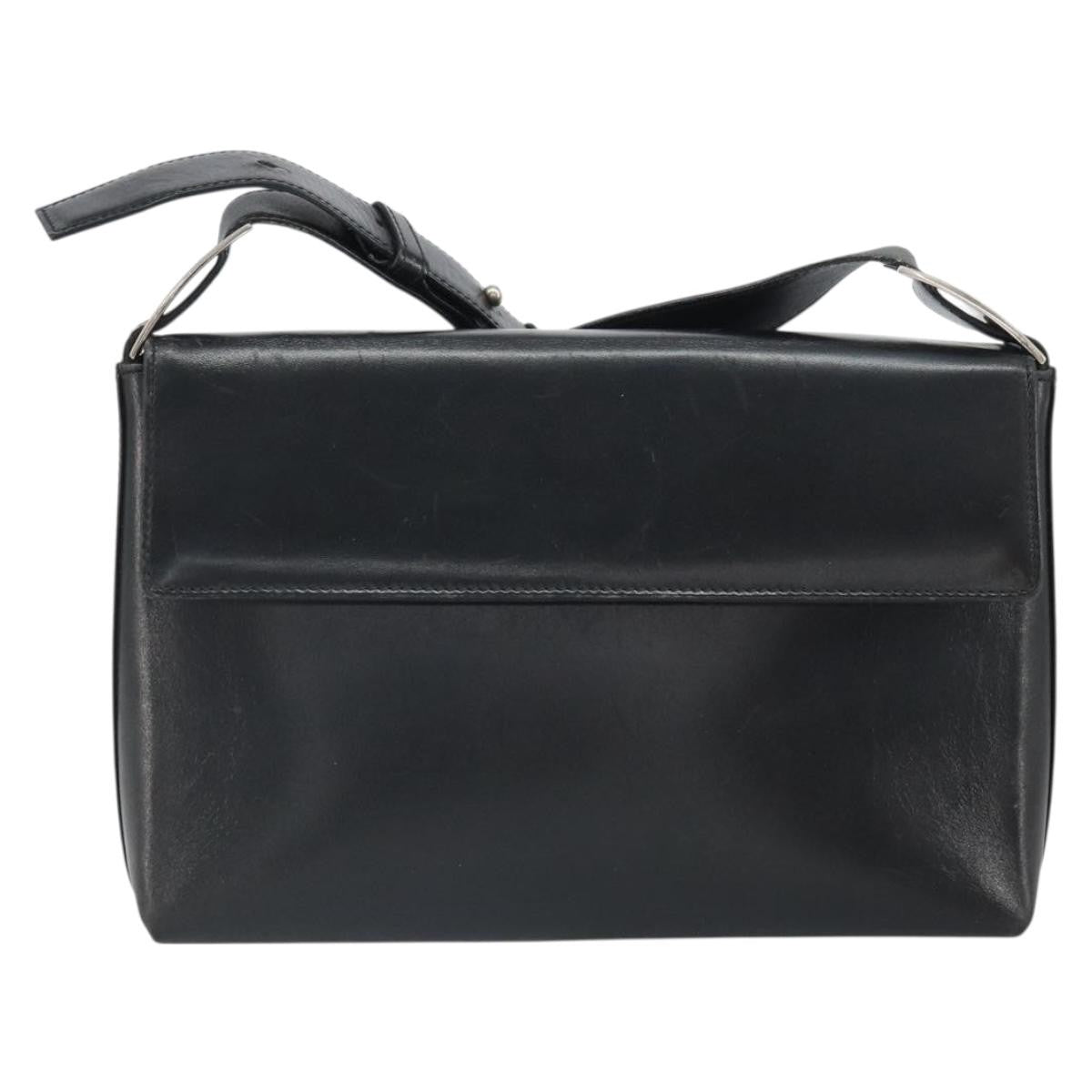 Salvatore Ferragamo Vala Shoulder Bag Leather Black Leather Shoulder Bag Bag (Authentic Pre-Loved)