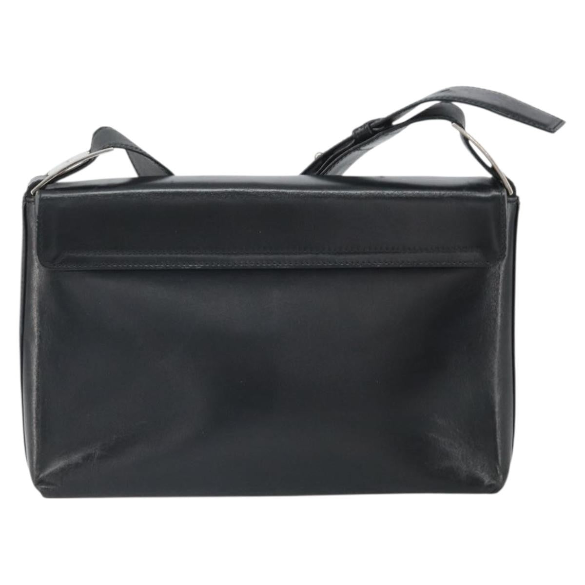 Salvatore Ferragamo Vala Shoulder Bag Leather Black Leather Shoulder Bag Bag (Authentic Pre-Loved)