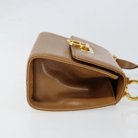 Salvatore Ferragamo Gancini Shoulder Bag Leather Brown Leather Shoulder Bag Bag (Pre-Loved)