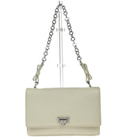 Salvatore Ferragamo Gancini Shoulder Bag Leather White Leather Shoulder Bag Bag (Authentic Pre-Loved)