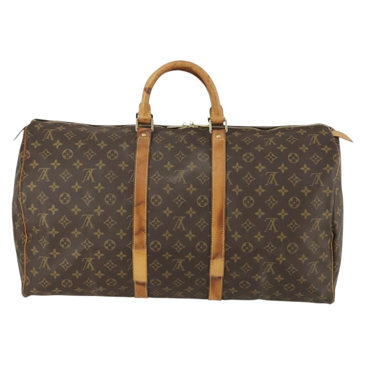 Louis Vuitton Keepall Bag Monogram Canvas Brown Canvas Travel Bag Bag (Authentic Pre-Loved)