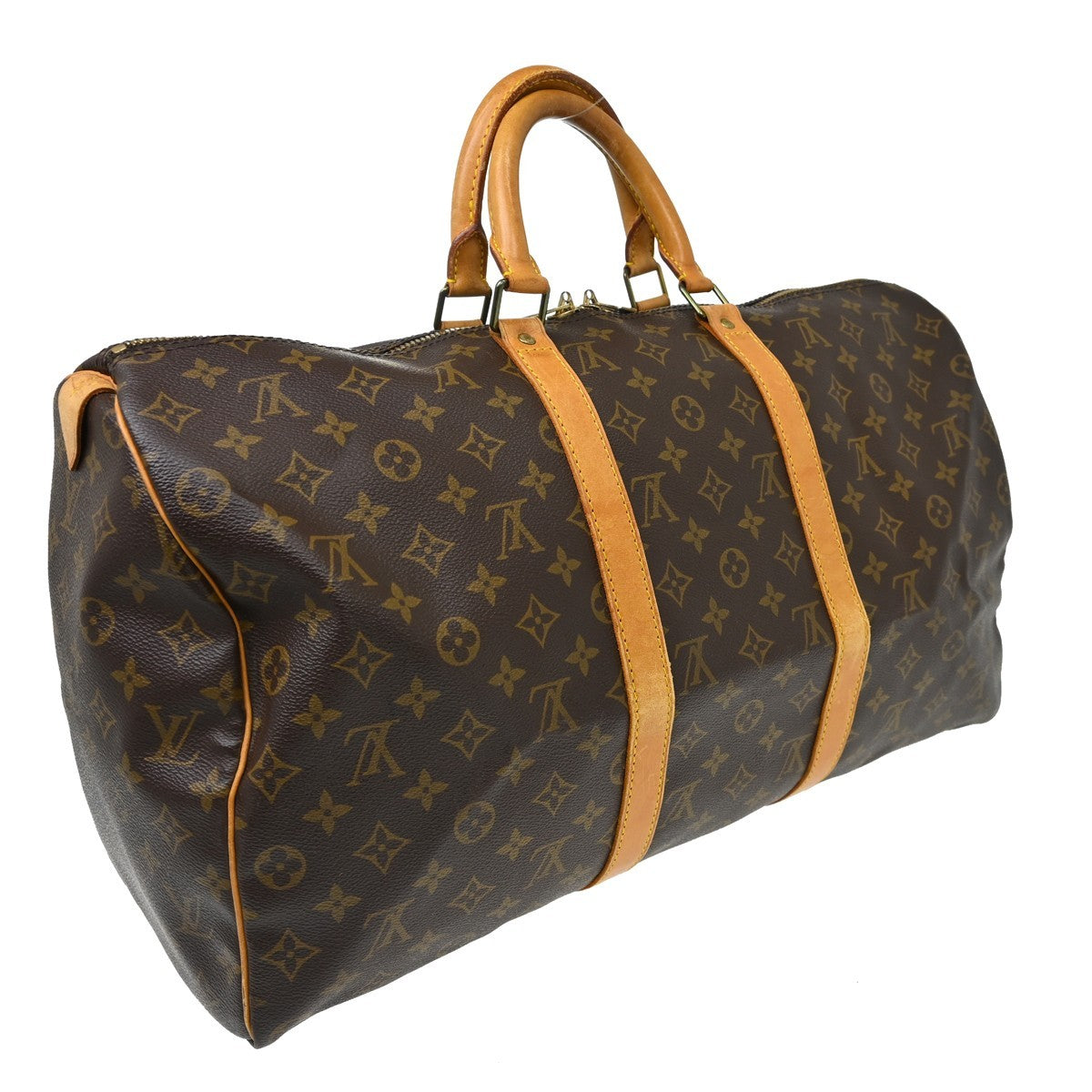 Louis Vuitton Keepall Bag Monogram Canvas Brown Canvas Travel Bag Bag (Authentic Pre-Loved)