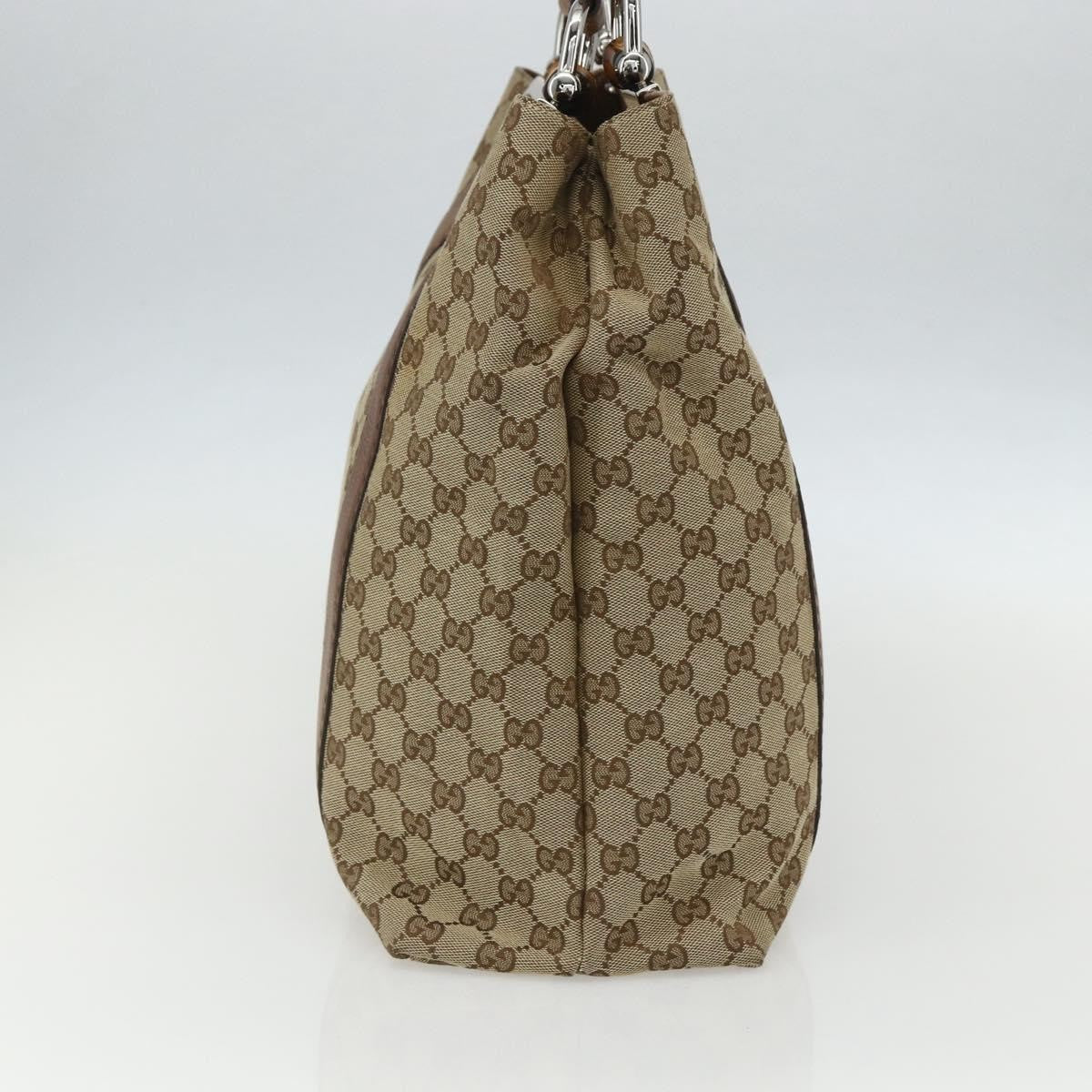 Gucci Bamboo Bar Tote Gg Canvas Beige Canvas Tote Bag Bag (Authentic Pre-Loved)