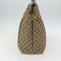 Gucci Bamboo Bar Tote Gg Canvas Beige Canvas Tote Bag Bag (Authentic Pre-Loved)